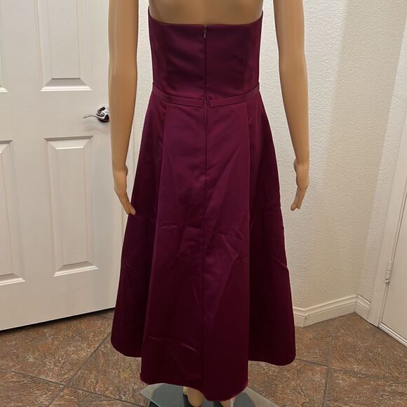 Michaelangelo Size 4 Dress Strapless Burgundy Diamond Belted Accent Formal Prom - Picture 6 of 12